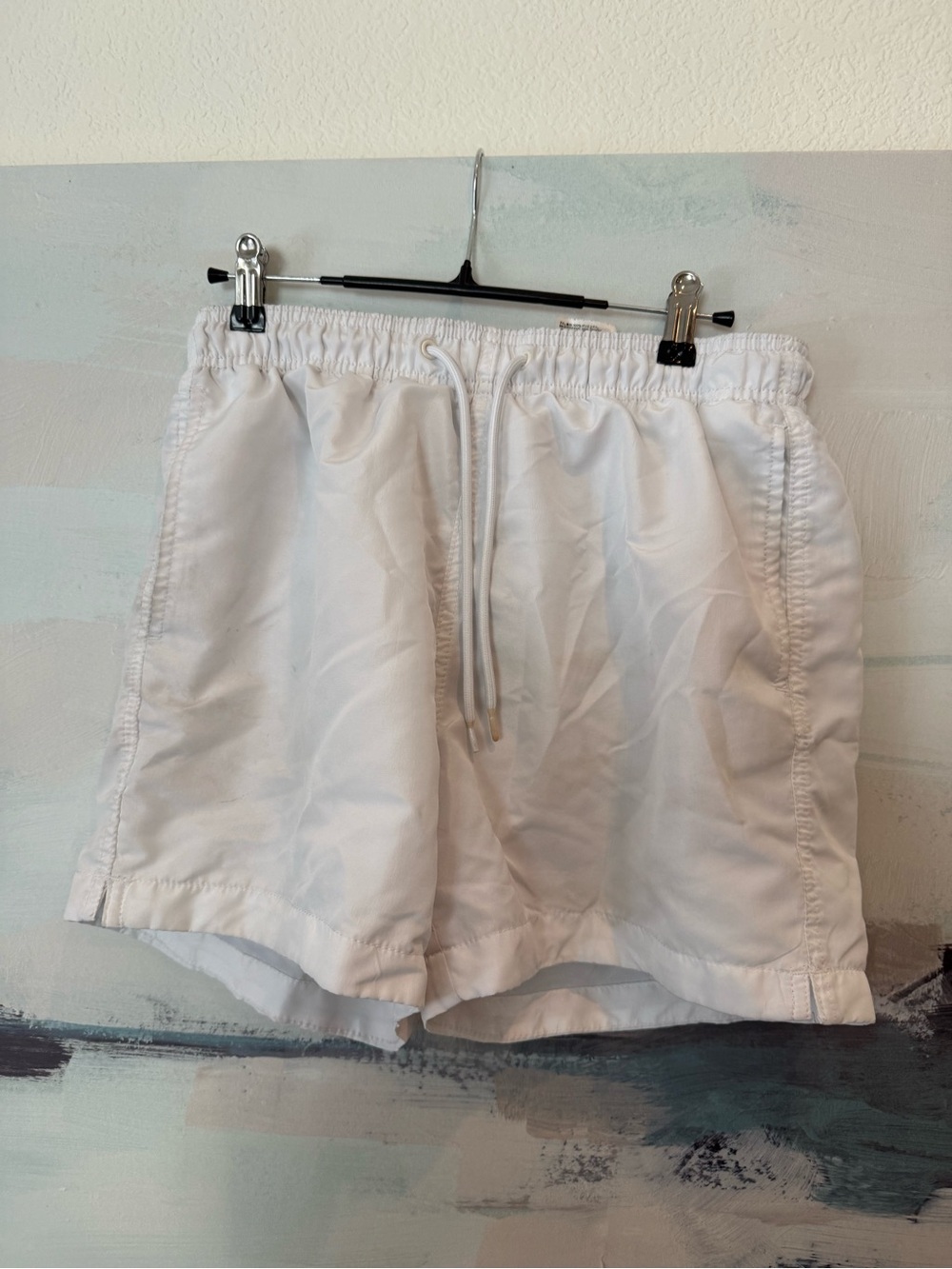 H&M White Athletic Drawstring Shorts